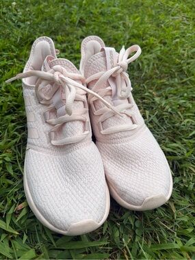 Adidas Comfort Foam Off White PinkAthletic Sneakers -Classic Three-Stripe Design
